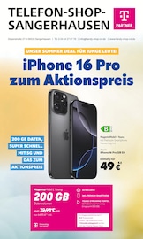 Aktueller Telefon Shop Sangerhausen Elektromarkt Prospekt in Schönewerda und Umgebung, "iPhone 16 Pro zum Aktionspreis" mit 8 Seiten, 01.07.2025 - 31.07.2025