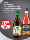 Würzliebling oder Kauffmann Kressi Kräuter-Vollwürz-Essig Angebote von Kühne bei V-Markt Regensburg für 0,99 €