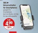 Universalhalter für Smartphones im V-Markt Prospekt Universalhalter für Smartphones von SBS im aktuellen V-Markt Prospekt für 4,99 €