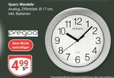 Quarz-Wanduhr Angebote von pregoo bei GLOBUS Frankenthal für 4,99 €