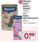 Hund Nature Pastete oder Katze Mini-Würstchen Angebote von Winston bei Rossmann Dülmen für 0,99 €