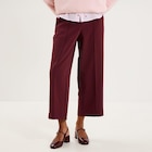 Pantalon droit cropped taille haute violet foncé femme - La Halle Pantalon droit cropped taille haute violet foncé femme à 25,99 € dans le catalogue La Halle