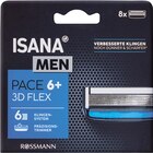 Flex im Rossmann Prospekt Rasierklingen Pace 6+ 3D Flex von Isana Men im aktuellen Rossmann Prospekt für 8,99 €