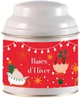 Bougie avec contenant et couvercle parfum baies d’hiver ambiances devineau en promo chez Carrefour Soissons à 5,99 €