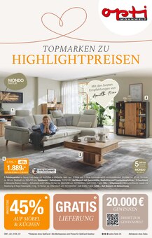 Wohnzimmertisch im Opti-Wohnwelt Prospekt "Topmarken zu Highlightpreisen" mit 24 Seiten (Bremen)