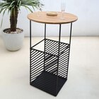 Table haute de jardin bois d'acacia Ambrosia noir Arcane L.45 x l.46 x H.110 cm en promo chez Castorama Créteil à 179,00 €