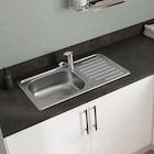 Promo Évier(w) compact de cuisine 1 cuve et 1 égouttoir en acier inoxydable Jabiri à 29,90 € dans le catalogue Castorama à Blagnac