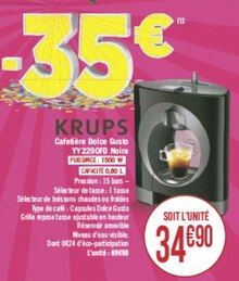 Cafetière dolce gusto YY229OFD noire - Géant Casino à Angers Cafetière dolce gusto YY229OFD noire en promo chez Géant Casino Angers à 34,90 €