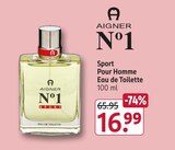 Manner im Rossmann Prospekt N°1 Sport Pour Homme Eau de Toilette von Aigner im aktuellen Rossmann Prospekt für 16,99 €