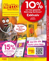 Netto Marken-Discount Prospekt: "10% auf das gesamte Mehrweg-Sortiment", 2 Seiten, 30.06.2025 - 05.07.2025