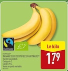 Promo Bananes Bio Certifiées Fairtrade à 1,79 € dans le catalogue Aldi à Lille