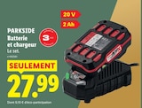 Batterie et chargeur - PARKSIDE dans le catalogue Lidl