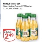 Milder Saft im Angebot bei GLOBUS in Pirmasens Milder Saft Angebote von GLOBUS bei GLOBUS Pirmasens für 2,49 €