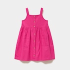 Robe à bretelles et poches coton rose fushia fille à 12,99 € dans le catalogue La Halle