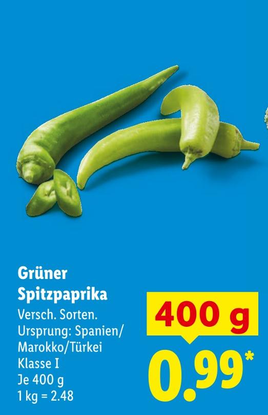Grüner Spitzpaprika