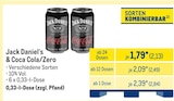 Jack Daniel's & Coca Cola/Zero Angebote bei METRO Chemnitz für 2,13 €