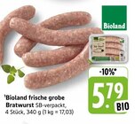 frische grobe Bratwurst im Angebot bei E center in Filderstadt frische grobe Bratwurst Angebote von Bioland bei E center Filderstadt für 5,79 €