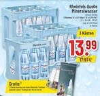 Mineralwasser von Rheinfels Quelle für 13,99 € bei Trinkgut im Angebot Mineralwasser von Rheinfels Quelle im aktuellen Trinkgut Prospekt