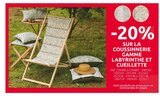 Promo -20% sur la coussinnerie gamme labyrinthe et cueillette à  dans le catalogue Mr.Bricolage à Houtaud
