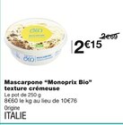 Mascarpone texture crémeuse - Monoprix Bio dans le catalogue Monoprix