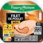 Filet de poulet rôti conservation sans nitrite - FLEURY MICHON en promo chez U Express Poitiers à 4,29 €
