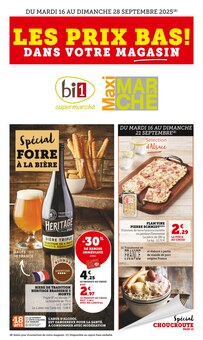 Prospectus Bi1 en cours, "LES PRIX BAS ! DANS VOTRE MAGASIN", page 1 sur 2