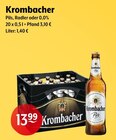 Krombacher Pils, Radler oder 0,0% Angebote bei Getränke Hoffmann Freiberg für 13,99 €