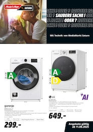 Waschmaschine Angebot im aktuellen MediaMarkt Saturn Prospekt auf Seite 1
