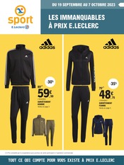 Adidas Angebote im Prospekt "Sport : les immanquables à prix E.Leclerc" von E.Leclerc Adidas Angebote im Prospekt "Sport : les immanquables à prix E.Leclerc" von E.Leclerc auf Seite 1