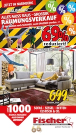 Aktueller Polstermöbel Fischer Prospekt mit Ecksofa, "RÄUMUNGSVERKAUF", Seite 1