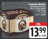 verschiedene Sorten im E center Prospekt verschiedene Sorten von Franziskaner Weissbier im aktuellen E center Prospekt für 13,99 €