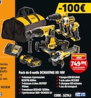 Pack de 6 outils DCK607M2 XR 18V - DeWalt en promo chez Screwfix Pack de 6 outils DCK607M2 XR 18V - DeWalt dans le catalogue Screwfix
