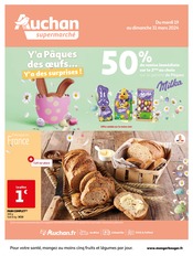 Catalogue Supermarchés Auchan Supermarché en cours à Le Tilleul et alentours, "Y'a Pâques des oeufs… Y'a des surprises !", 12 pages, 19/03/2024 - 31/03/2024