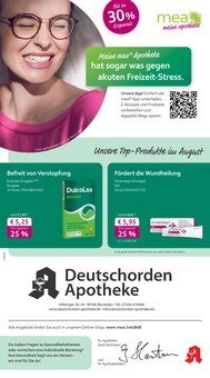 Aktueller mea - meine apotheke Prospekt "Unsere August-Angebote" Seite 1 von 4 Seiten