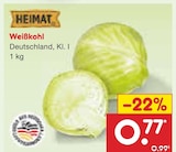 Weißkohl im Netto Marken-Discount Prospekt Weißkohl von Heimat im aktuellen Netto Marken-Discount Prospekt für 0,77 €