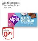 Tafelschokolade im Angebot bei GLOBUS in Leipzig Tafelschokolade Angebote von Alpia bei GLOBUS Leipzig für 0,99 €