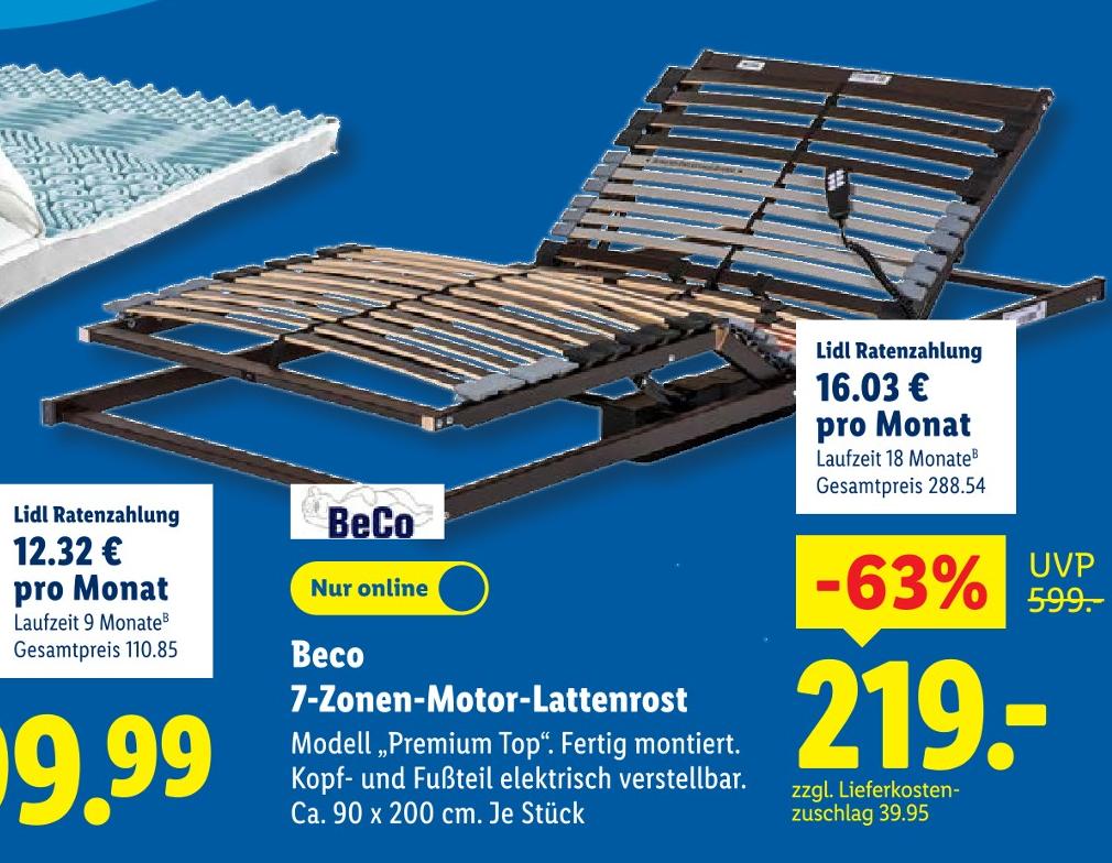 7-Zonen-Motor-Lattenrost