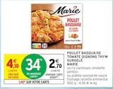 Poulet basquaise tomate oignons thym surgelé - Marie en promo chez Intermarché Poulet basquaise tomate oignons thym surgelé - Marie dans le catalogue Intermarché