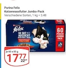 Katzennassfutter Jumbo-Pack im Angebot bei GLOBUS in Zwickau Katzennassfutter Jumbo-Pack Angebote von Purina Felix bei GLOBUS Zwickau für 17,77 €