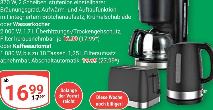 Aktuelles Wasserkocher Angebot bei GLOBUS in Erfurt ab 16,99 €