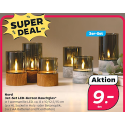 LED-Kerzen Rauchglas