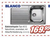 Aktuelles Edelstahlspüle Tipo 45 S Angebot bei Möbel AS in Heilbronn ab 169,95 €