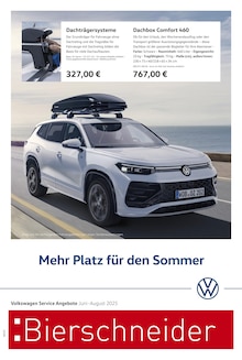 Aktueller Volkswagen Prospekt "Mehr Platz für den Sommer" Seite 1 von 1 Seiten