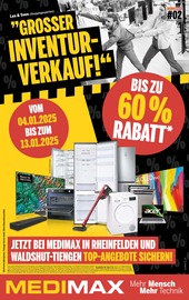 Aktueller MEDIMAX Elektromarkt Prospekt in Laufenburg und Umgebung, "GROSSER INVENTURVERKAUF!" mit 8 Seiten, 03.01.2025 - 10.01.2025