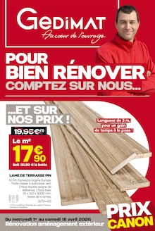 Catalogue Gedimat à Maintenon cette semaine, valable du 01/04/2026 au 18/04/2026 Prospectus Gedimat à Maintenon, "POUR BIEN RÉNOVER COMPTEZ SUR NOUS...", 16 pages de promos valables du 01/04/2026 au 18/04/2026