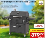 Holzkohlegrill im Netto Marken-Discount Prospekt Holzkohlegrill-Smoker Grand Ontario im aktuellen Netto Marken-Discount Prospekt für 379,99 €