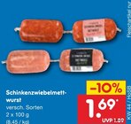 Schinkenzwiebelmett-wurst im Angebot bei Netto Marken-Discount in Hildesheim Schinkenzwiebelmett-wurst Angebote bei Netto Marken-Discount Hildesheim für 1,69 €