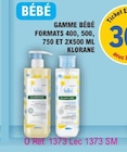 Promo Gamme bébé formats 400, 500, 750 et 2x500 ml à  dans le catalogue E.Leclerc à Chaumontel