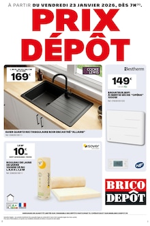 Catalogue Brico Dépôt à Varennes-Vauzelles cette semaine, valable du 23/01/2026 au 05/02/2026 Prospectus Brico Dépôt à Varennes-Vauzelles, "PRIX DÉPÔT", 1 page de promos valables du 23/01/2026 au 05/02/2026