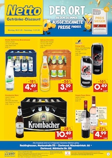 Krombacher im Netto Marken-Discount Prospekt "DER ORT, AN DEM DU IMMER AUSGEZEICHNETE PREISE FINDEST." mit 2 Seiten (Herten)